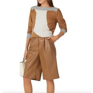 🔥Anthropologie Sita Murt Alpaca Wool Blend Tricolor Boat Neck Retro Sweater 8